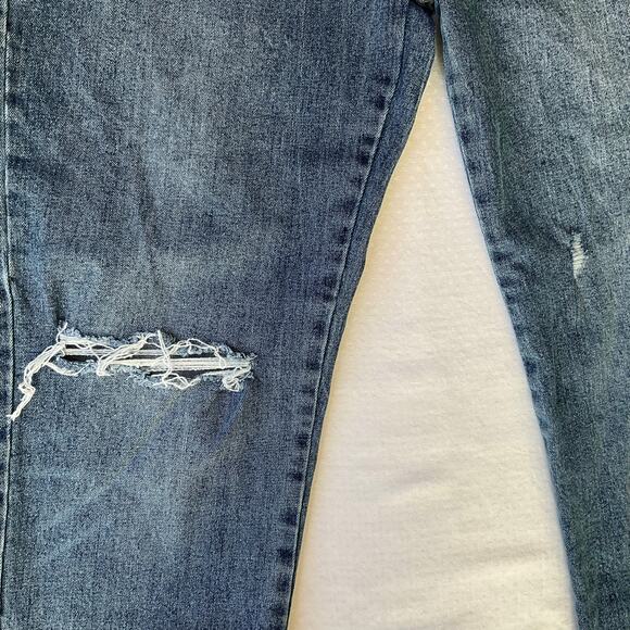 Cotton On Women Waxed & Ripped Denim Stretch Straight Leg Jeans size 8 US, Blue - Picture 13 of 13